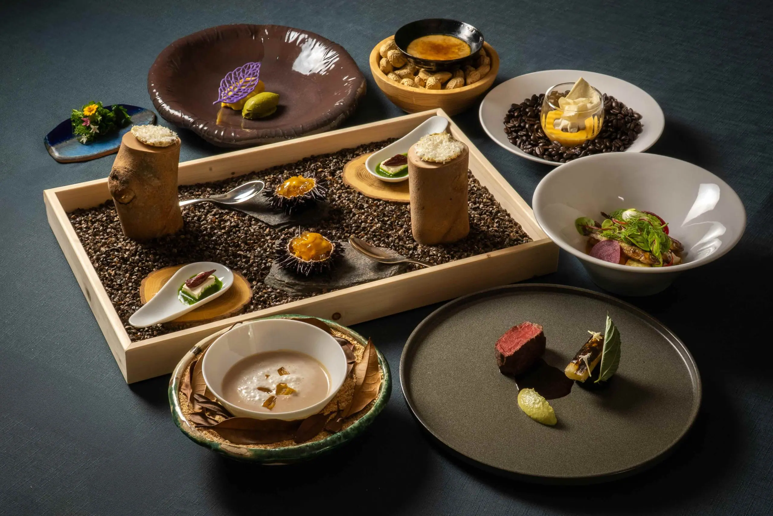 玉の食材を詰め合わせたスペシャルディナーコース